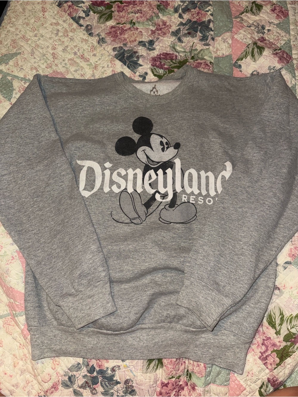 Disney Gray Crewneck Sweatshirt with Mickey Graphic